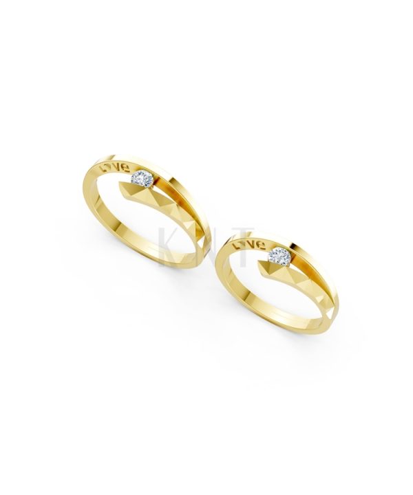 Nhẫn cưới A132 màu Vàng Gold vàng 10K/14K/18K/607 cao cấp, thanh lịch