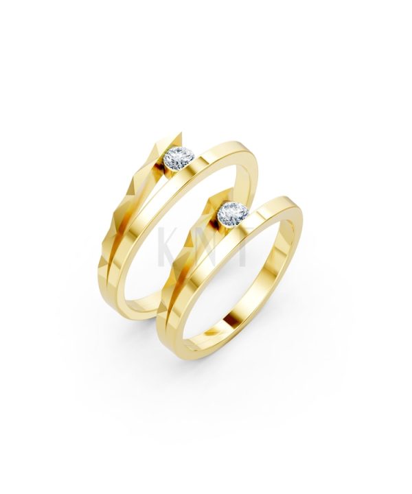 Nhẫn cưới A132 màu Vàng Gold thiết kế tinh tế, sang trọng