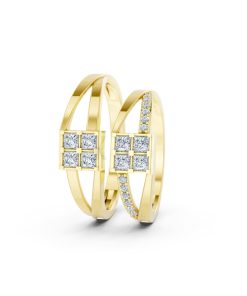 Nhẫn cưới A133 màu Vàng Gold vàng 10K/14K/18K/607 cao cấp, thanh lịch