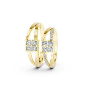 Nhẫn cưới A133 màu Vàng Gold vàng 10K/14K/18K/607 cao cấp, thanh lịch