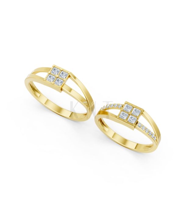 Nhẫn cưới A133 màu Vàng Gold thiết kế phá cách, sang trọng