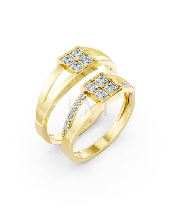 Nhẫn cưới A133 màu Vàng Gold thiết kế tinh tế, sang trọng