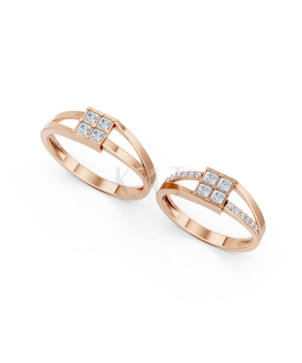 Nhẫn cưới A133 màu vàng hồng Rose Gold phong cách trẻ trung, nổi bật