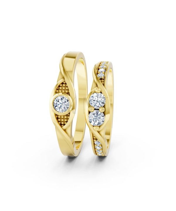 Nhẫn cưới A134 màu Vàng Gold vàng 10K/14K/18K/607 cao cấp, thanh lịch