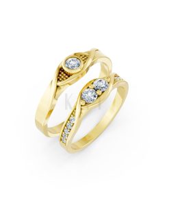 Nhẫn cưới A134 màu Vàng Gold thiết kế tinh tế, sang trọng