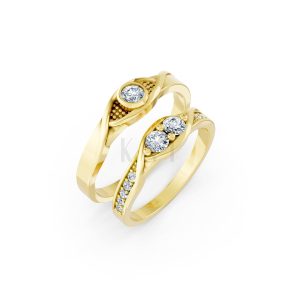 Nhẫn cưới A134 màu Vàng Gold thiết kế tinh tế, sang trọng