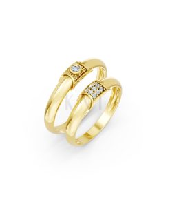 Nhẫn cưới A135 màu Vàng Gold thiết kế tinh tế, sang trọng