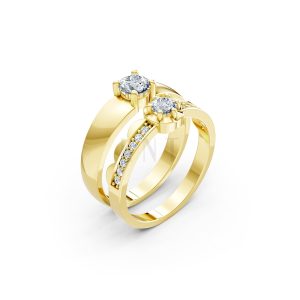 Nhẫn cưới A142 màu Vàng Gold thiết kế tinh tế, sang trọng