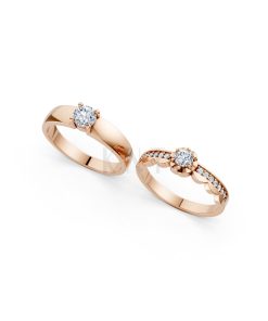 Nhẫn cưới A142 màu vàng hồng Rose Gold phong cách trẻ trung, nổi bật