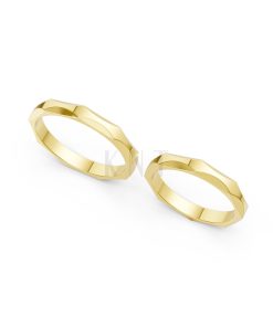 Nhẫn cưới A143 màu Vàng Gold thiết kế phá cách, sang trọng