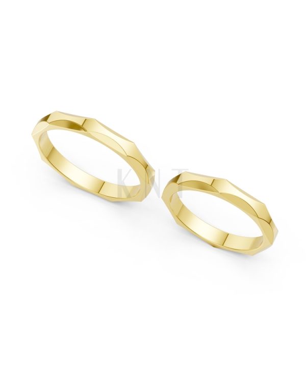 Nhẫn cưới A143 màu Vàng Gold thiết kế phá cách, sang trọng