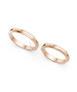 Nhẫn cưới A143 màu vàng hồng Rose Gold phong cách trẻ trung, nổi bật