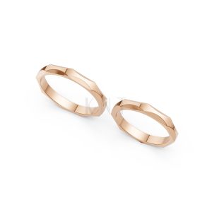 Nhẫn cưới A143 màu vàng hồng Rose Gold phong cách trẻ trung, nổi bật