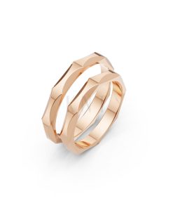 Nhẫn cưới A143 màu vàng hồng Rose Gold họa tiết ấn tượng, cá tính