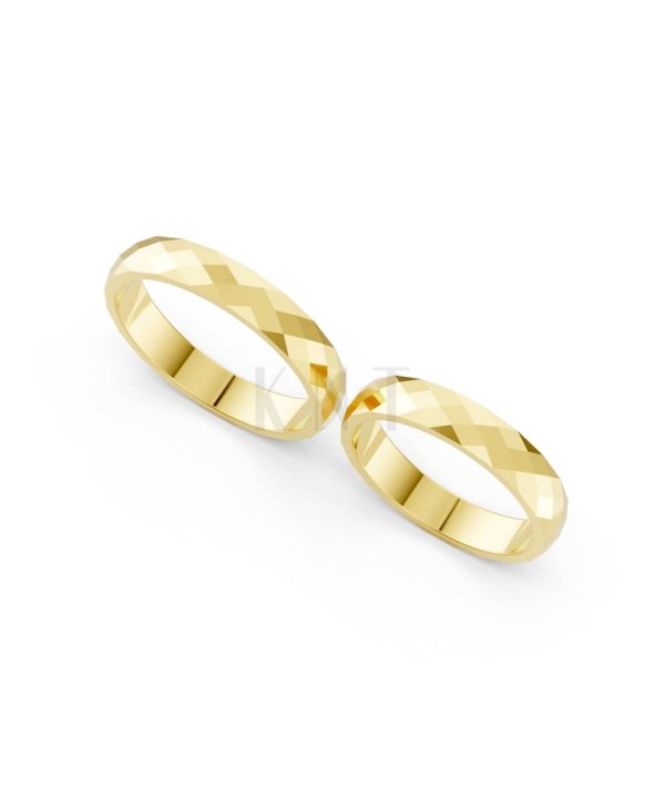 Nhẫn cưới A144 màu Vàng Gold thiết kế phá cách, sang trọng