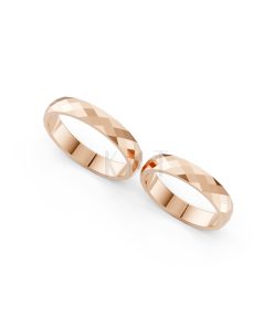 Nhẫn cưới A144 màu vàng hồng Rose Gold phong cách trẻ trung, nổi bật