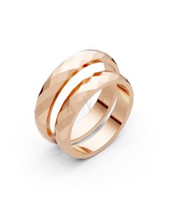 Nhẫn cưới A144 màu vàng hồng Rose Gold họa tiết ấn tượng, cá tính