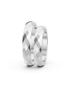 Nhẫn cưới A144 màu vàng trắng White Gold kiểu dáng cá tính, hiện đại