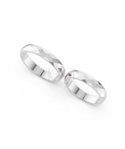 Nhẫn cưới A144 màu vàng trắng White Gold vàng sáng, đường nét sắc sảo, tinh tế