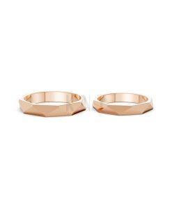 Nhẫn cưới A145 màu vàng hồng Rose Gold phong cách trẻ trung, nổi bật