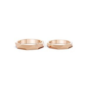 Nhẫn cưới A145 màu vàng hồng Rose Gold phong cách trẻ trung, nổi bật
