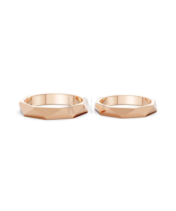 Nhẫn cưới A145 màu vàng hồng Rose Gold phong cách trẻ trung, nổi bật