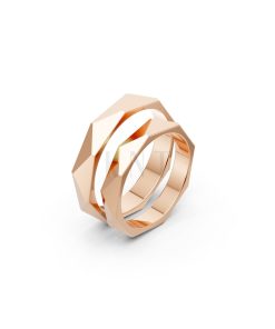 Nhẫn cưới A145 màu vàng hồng Rose Gold họa tiết ấn tượng, cá tính