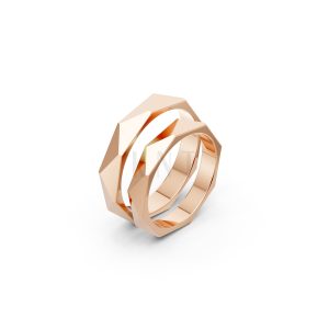 Nhẫn cưới A145 màu vàng hồng Rose Gold họa tiết ấn tượng, cá tính