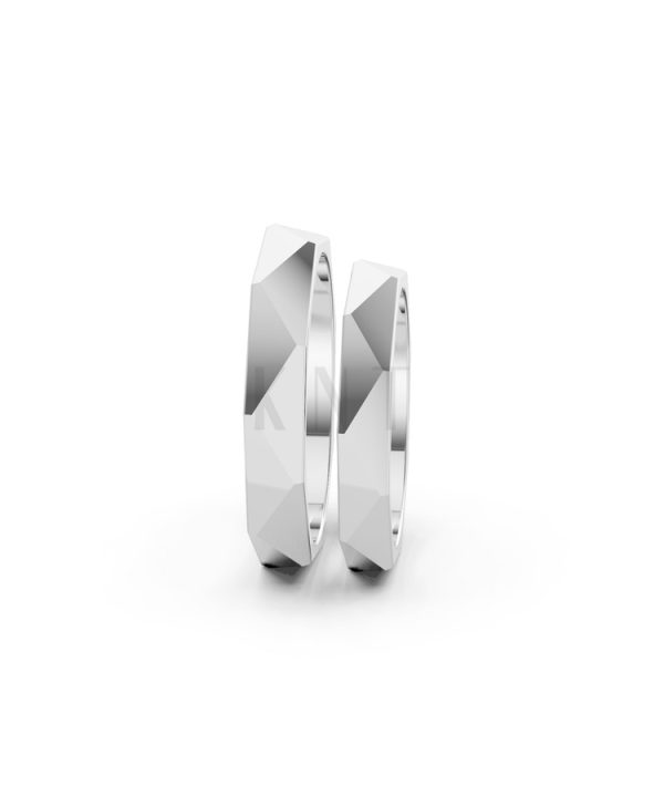 Nhẫn cưới A145 màu vàng trắng White Gold kiểu dáng cá tính, hiện đại