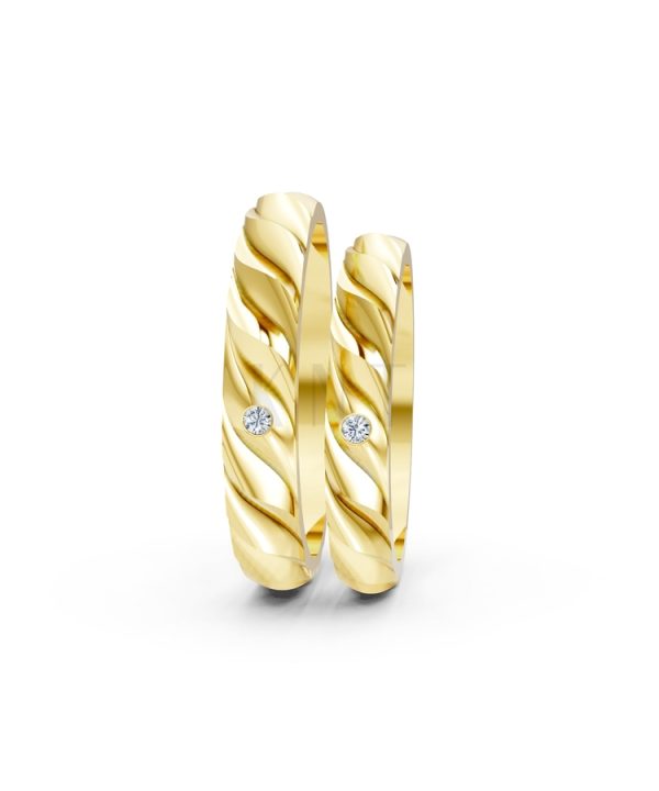 Nhẫn cưới A146 màu Vàng Gold vàng 10K/14K/18K/607 cao cấp, thanh lịch