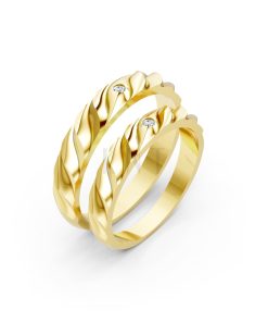 Nhẫn cưới A146 màu Vàng Gold thiết kế tinh tế, sang trọng