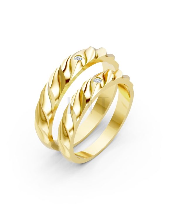 Nhẫn cưới A146 màu Vàng Gold thiết kế tinh tế, sang trọng