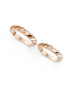 Nhẫn cưới A146 màu vàng hồng Rose Gold phong cách trẻ trung, nổi bật