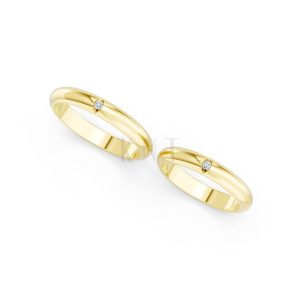 Nhẫn cưới A148 màu Vàng Gold thiết kế tinh xảo, độc đáo