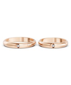 Nhẫn cưới A148 màu vàng hồng Rose Gold phong cách trẻ trung, nổi bật