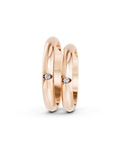 Nhẫn cưới A148 màu vàng hồng Rose Gold thiết kế đối xứng, phong cách, ấn tượng