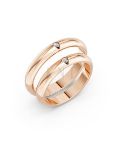 Nhẫn cưới A148 màu vàng hồng Rose Gold họa tiết ấn tượng, cá tính