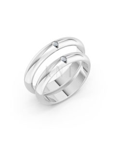 Nhẫn cưới A148 màu vàng trắng White Gold kiểu dáng hiện đại, nổi bật