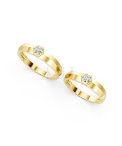 Nhẫn cưới A150 Vàng Gold vàng 10K/14K/18K/607 cao cấp, thanh lịch