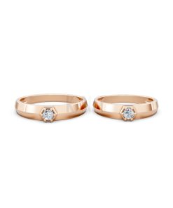 Nhẫn cưới A150 vàng hồng Rose Gold phong cách trẻ trung, nổi bật