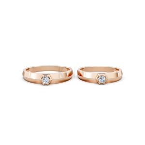 Nhẫn cưới A150 vàng hồng Rose Gold phong cách trẻ trung, nổi bật