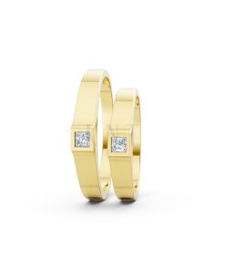 Nhẫn cưới A155 màu Vàng Gold thiết kế phá cách, sang trọng