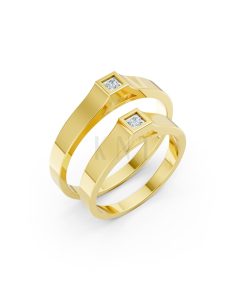 Nhẫn cưới A155 màu Vàng Gold thiết kế tinh tế, sang trọng