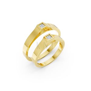 Nhẫn cưới A155 màu Vàng Gold thiết kế tinh tế, sang trọng