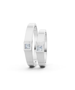 Nhẫn cưới A155 màu vàng trắng White Gold kiểu dáng cá tính, hiện đại