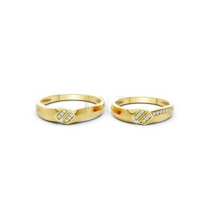 Nhẫn cưới A158 màu Vàng Gold vàng 10K/14K/18K/607 cao cấp, thanh lịch