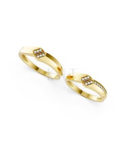 Nhẫn cưới A158 màu Vàng Gold thiết kế phá cách, sang trọng