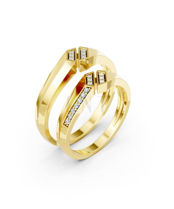 Nhẫn cưới A158 màu Vàng Gold thiết kế tinh tế, sang trọng