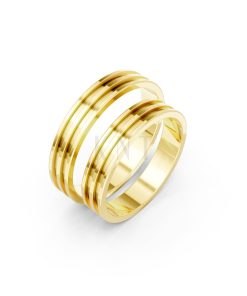 Nhẫn cưới Collab Ceramic – A162 màu Vàng Gold thiết kế tinh tế, sang trọng