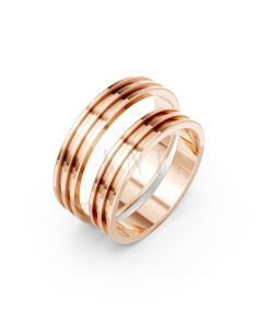 Nhẫn cưới Collab Ceramic – A162 màu vàng hồng Rose Gold họa tiết ấn tượng, cá tính